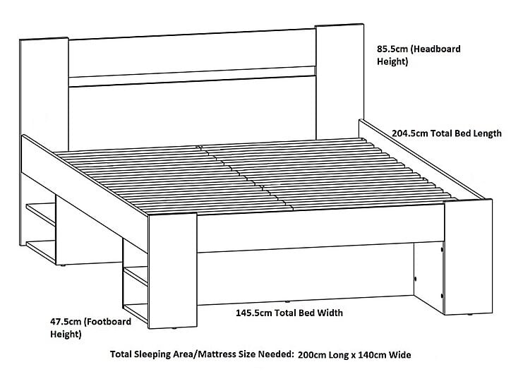 Voodi BRW Nepo Plus LOZ3S, 140x200 cm, valge цена и информация | Voodid | kaup24.ee