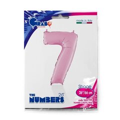 Number "7" Pastel Pink hind ja info | Õhupallid | kaup24.ee