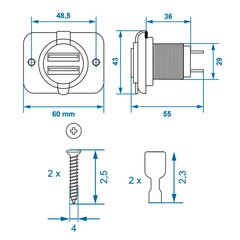 2xUSB pistik raamiga hind ja info | Lisaseadmed | kaup24.ee