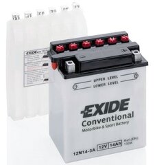 12V 14Ah 12N14-3A 134x89x166-+ Exide hind ja info | Mootorrataste akud | kaup24.ee