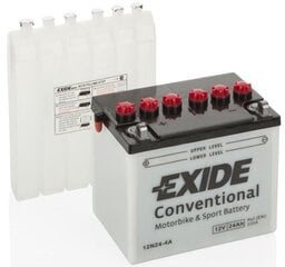 12V 24Ah 12N24-4A 184x124x175+- Exide цена и информация | Аккумуляторы | kaup24.ee