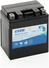 12 В 12 Ач AGM12-14 134x89x164-+ Exide цена и информация | Аккумуляторы | kaup24.ee