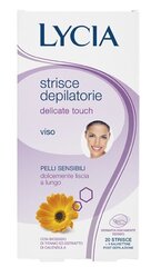 Полосы депиляции волос с воском, для лица, чувствительной кожи Lycia Delicate Touch 20 шт. цена и информация | Средства для депиляции | kaup24.ee