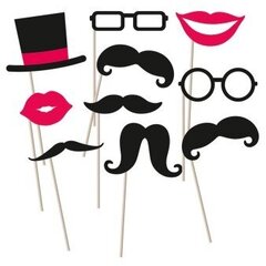 Komplekt pildistamiseks 'Moustache Photo Booth'(10tk) hind ja info | Peokaunistused | kaup24.ee