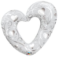 Shape 'Hearts & Filigree Pearl White' hind ja info | Õhupallid | kaup24.ee