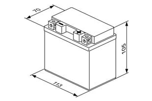 Bosch 5Ah 120A TTZ7S-BS 113x70x105mm-+ hind ja info | Mootorrataste akud | kaup24.ee