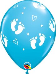 Lateks komplekt 'Baby Footprint & Hearts' (6 tk) hind ja info | Õhupallid | kaup24.ee