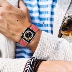 Lobnhot nailonist rihm ühildub Apple Watch-iga - punane, 44 mm hind ja info | Nutikellade ja nutivõrude tarvikud | kaup24.ee