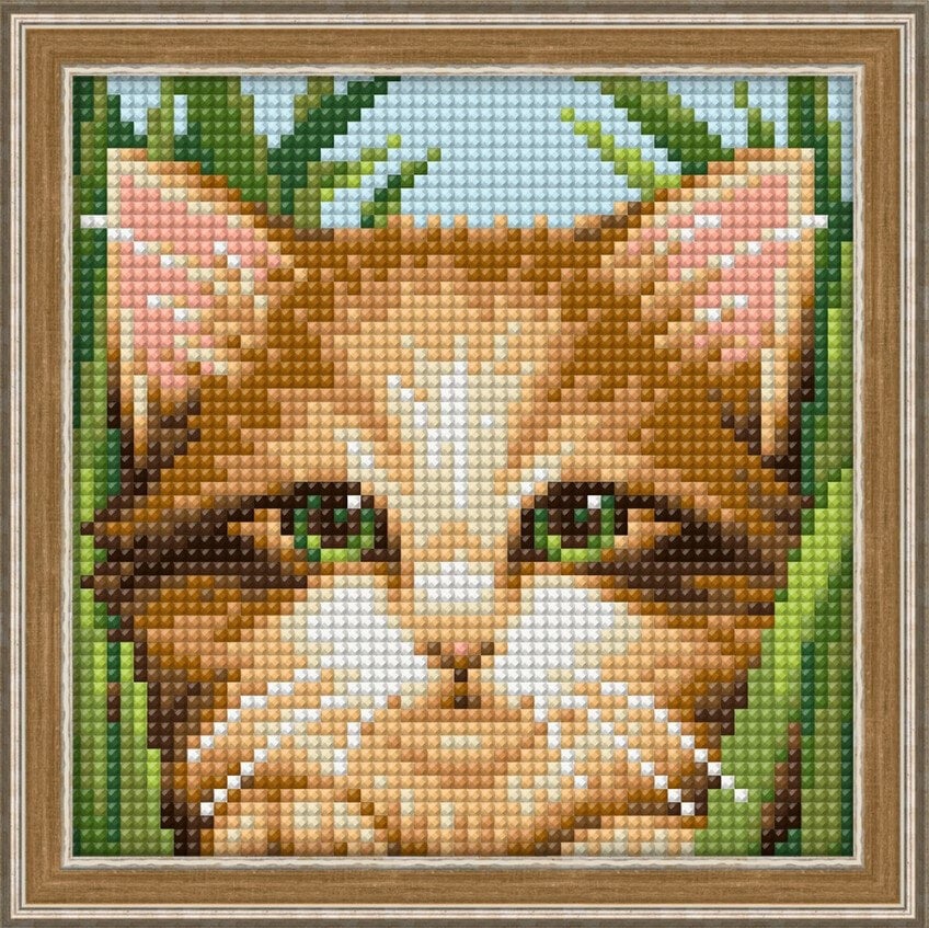 Artibalta Teemantmosaiigi komplekt. "Green-eye" Cat 15х15 cm AM1640 цена и информация | Teemantmaalid, teemanttikandid | kaup24.ee