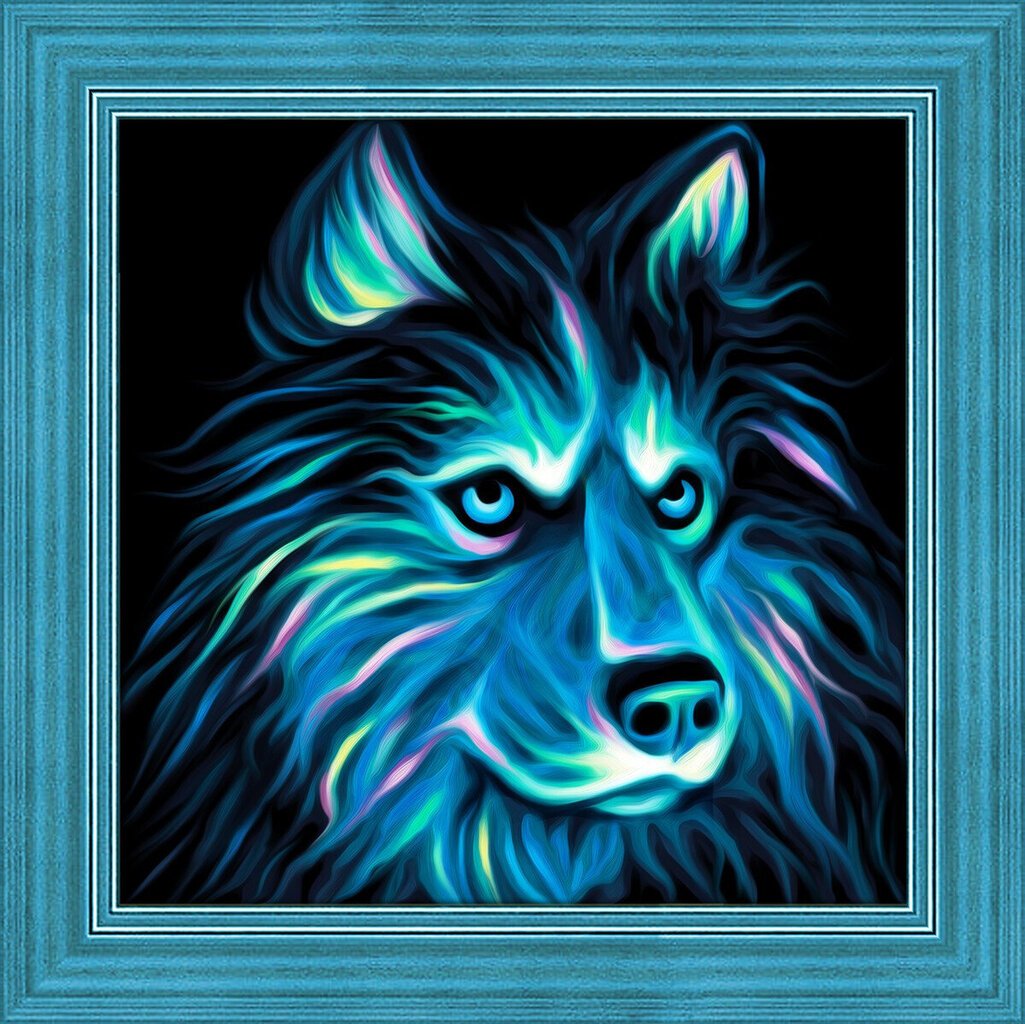 Artibalta Teemantmosaiigi komplekt. Neoonhusky 25x25 cm AM1711 цена и информация | Teemantmaalid, teemanttikandid | kaup24.ee