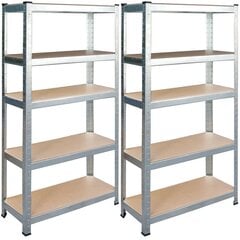 Metallist lao riiul, komplektis 2, 150 x 75 x 30 cm Humberg HR-810 цена и информация | Модульные стеллажи | kaup24.ee