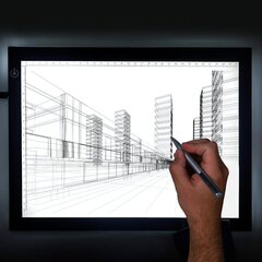 Valgustusega LED joonistuslaud A3 - graafikatablett joonistamiseks цена и информация | Принадлежности для рисования, лепки | kaup24.ee