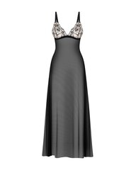 Сексуальное платье Obsessive Exquisite Vila Blanes Long Chemise, черное цена и информация | Сексуальное женское белье | kaup24.ee