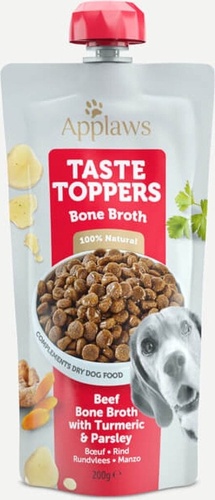 Applaws Dog Spout Pouch Beef Bone Broth koos veisekondi puljongiga, 6x200 ml цена и информация | Konservid koertele | kaup24.ee