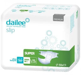 Mähkmed Dailee Slip Premium Super L/XL, 30 tk hind ja info | Mähkmed, hügieenisidemed, ühekordsed linad täiskasvanutele | kaup24.ee