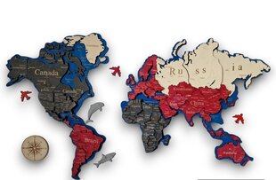 3D maailmakaart, suurus S hind ja info | Maailmakaardid | kaup24.ee