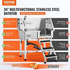 Профессиональная ванна для мытья животных Vevor, 100кг цена и информация | Косметические средства для животных | kaup24.ee