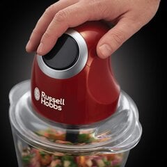 Электрическая кухонная мясорубка Russell Hobbs, мини-красная, стеклянная банка с крышкой, 500 мл цена и информация | Столовые и кухонные приборы | kaup24.ee