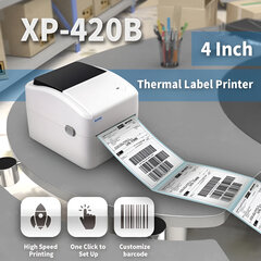 Termiline kiire etiketiprinter LIVMAN XP-420B hind ja info | Printerid | kaup24.ee