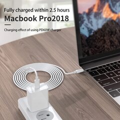 ZJXD 3 шт. кабель для быстрой зарядки USB C 1,8 м 60 Вт цена и информация | Зарядные устройства для телефонов | kaup24.ee