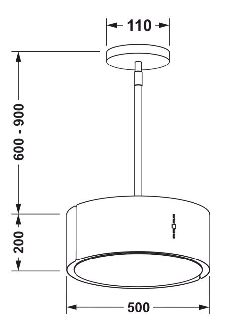 Gurari GCH I 237 50 BL, 50 cm цена и информация | Õhupuhastid | kaup24.ee