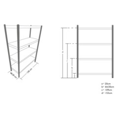 Roostevabast terasest toitlustusriiul 120x48,5x155cm hind ja info | WС-potid | kaup24.ee