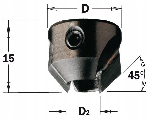 CMT Puursüvend 5 mm 45° HM / vasakule цена и информация | Akutrellid, kruvikeerajad | kaup24.ee