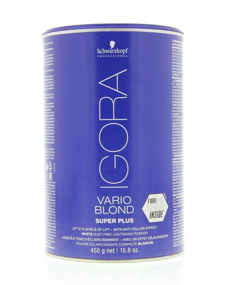 Juukseid blondeeriv pulber Schwarzkopf Professionnal Igora Vario Blond Super Plus 450 g цена и информация | Juuksevärvid | kaup24.ee