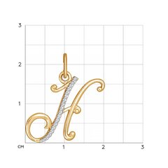 Подвеска-буква «Н» из золота 034536 цена и информация | Украшения на шею | kaup24.ee