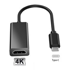 iLike HD7 USB-C Коннектор на HDMI 4K Гнездо аудио- и видеокабель-адаптер 10 см — конвертер черный (OEM) цена и информация | Адаптеры и USB-hub | kaup24.ee