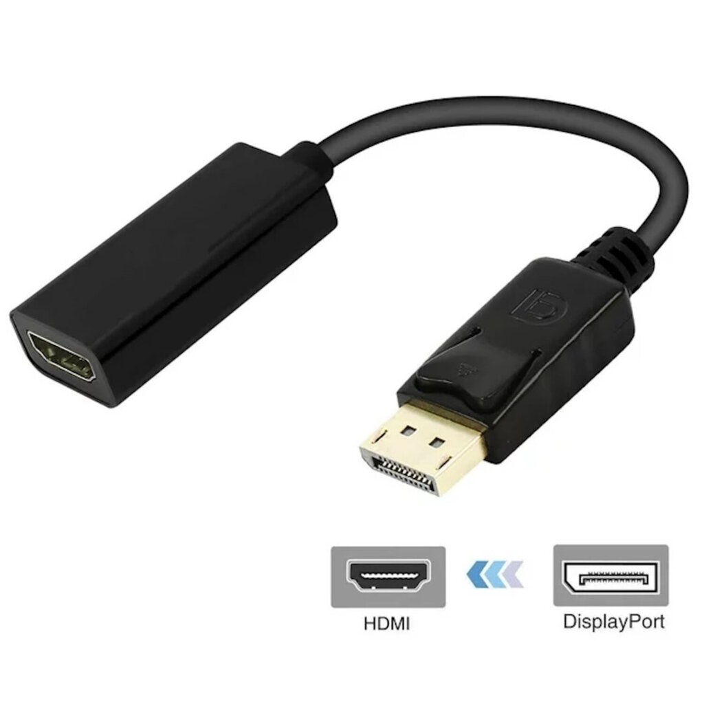 iLike HD8 Hdmi (Type A) female to Display Port male Adapter cable 1080P (Full HD) 25cm Black (OEM) цена и информация | USB jagajad, adapterid | kaup24.ee