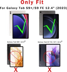 ROOFEI Galaxy Tab S9 FE+/S9+ Plus 12.4-tolline ümbris koos QWERTZ klaviatuuriga hind ja info | Tahvelarvuti lisatarvikud | kaup24.ee