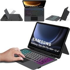 ROOFEI Galaxy Tab S9 FE+/S9+ Plus 12.4-tolline ümbris koos QWERTZ klaviatuuriga hind ja info | Tahvelarvuti lisatarvikud | kaup24.ee