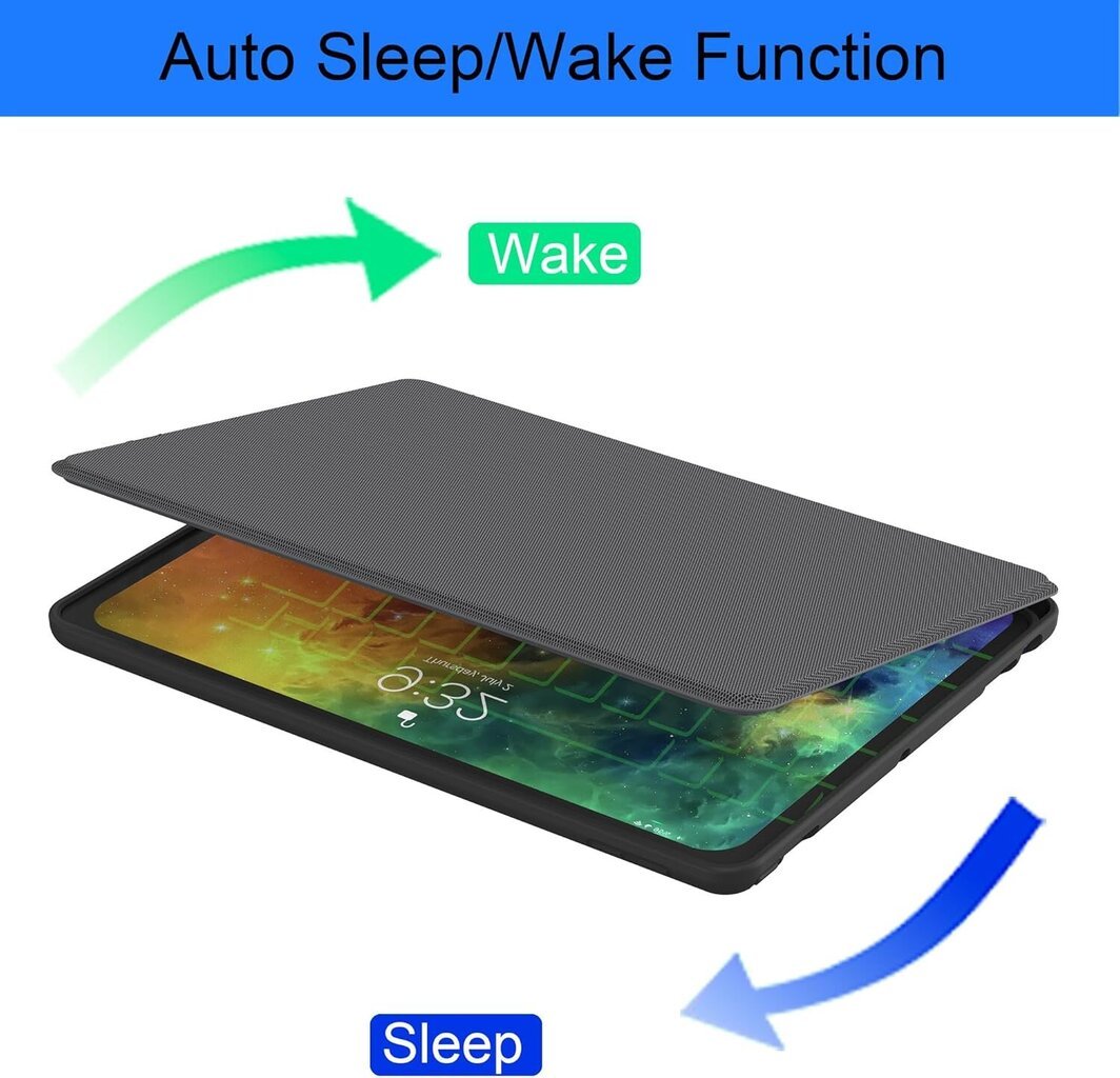 ROOFEI klaviatuurikott iPad 10.2 tollile (9/8/7 põlvkond - 2021/2020/2019), iPad Air 3 & iPad Pro 10.5 eemaldatav klaviatuur koos puuteplaadiga (saksa klaviatuuriga) hind ja info | Tahvelarvuti lisatarvikud | kaup24.ee