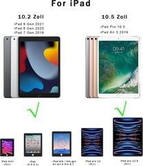 ROOFEI klaviatuurikott iPad 10.2 tollile (9/8/7 põlvkond - 2021/2020/2019), iPad Air 3 & iPad Pro 10.5 eemaldatav klaviatuur koos puuteplaadiga (saksa klaviatuuriga) hind ja info | Tahvelarvuti lisatarvikud | kaup24.ee