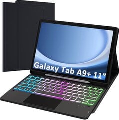 ROOFEI Galaxy Tab A9+/A9 Plus ümbris koos klaviatuuriga (saksa klaviatuur) hind ja info | Tahvelarvuti kaaned ja kotid | kaup24.ee