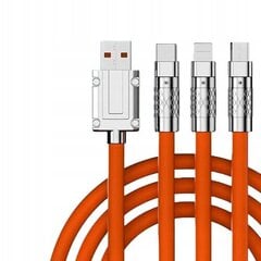 USB kiirlaadimiskaabel 3in1 Type-C, Lightning (IPhone), Micro-usb 120w hind ja info | USB jagajad, adapterid | kaup24.ee