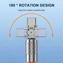 Кабель для быстрой зарядки USB Type C 120 Вт 6 А 150 см черный цена и информация | Адаптеры и USB-hub | kaup24.ee