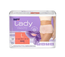 Подгузники-трусики Seni Lady Pants, L размер, 10 шт. цена и информация | Подгузники, прокладки, одноразовые пеленки для взрослых | kaup24.ee