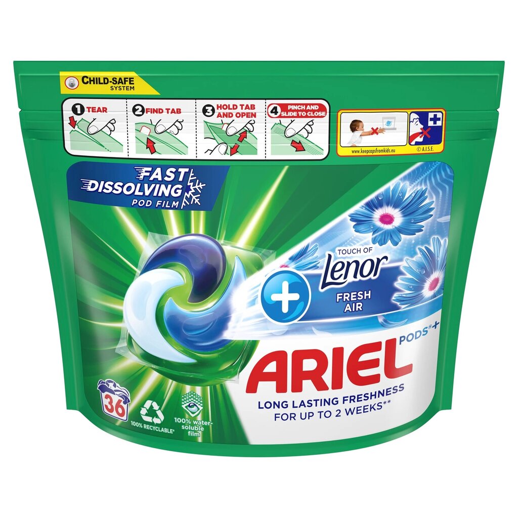 Ariel Fresh Air Washing kapslid, 36 tk. x 3 tk hind ja info | Pesuvahendid | kaup24.ee