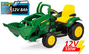 Одноместный детский электрический трактор Peg Perego John Deere Ground Loader 12V/330W (2 x 8Ah) цена и информация | Электромобили для детей | kaup24.ee