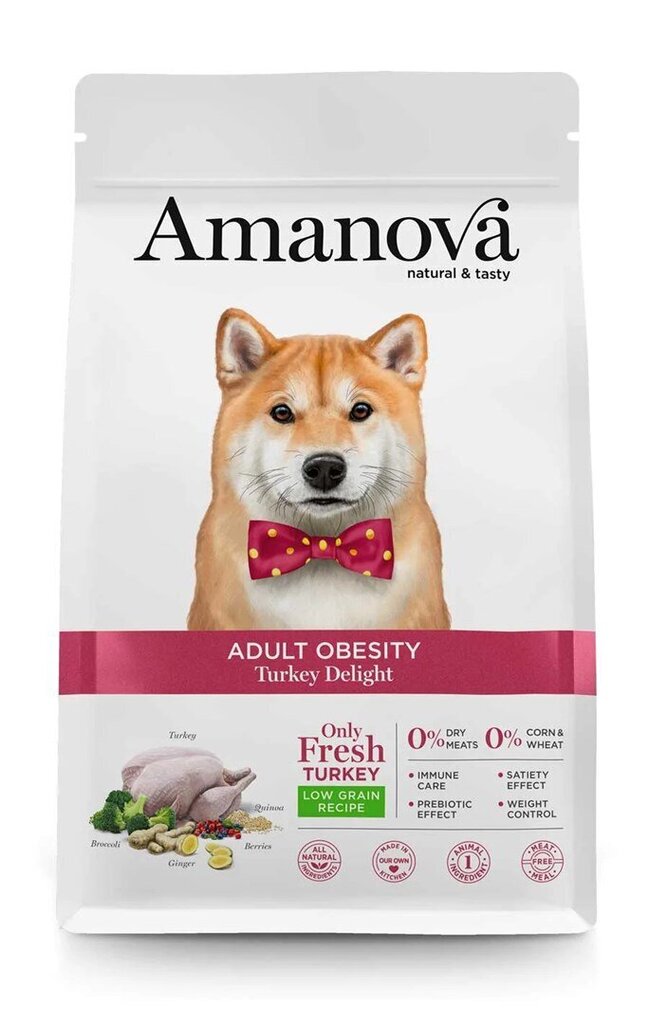 Amanova Adult Obesity Turkey Delight täiskasvanud koertele kalkuniga, 2 kg цена и информация | Kuivtoit koertele | kaup24.ee