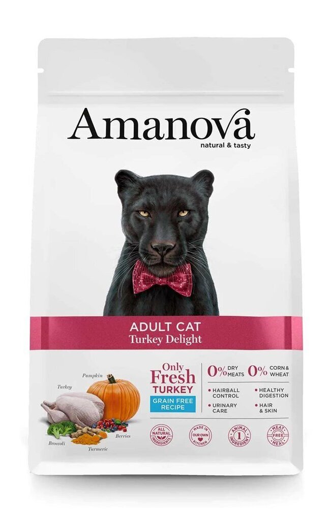 Amanova Adult Cat Turkey Delight täiskasvanud kassidele kalkuniga, 1,5 kg цена и информация | Kuivtoit kassidele | kaup24.ee