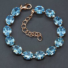 Браслет "Венус II (Aquamarine Blue)" с кристаллами Swarovski™ цена и информация | Женские браслеты | kaup24.ee