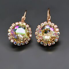Naiste kõrvarõngad Swarovski kristallidega DiamondSky "Glare III (Luminous Green)" цена и информация | Серьги | kaup24.ee