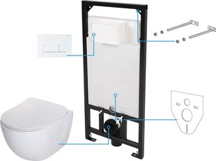 Peidetud WC komplekt Deante Peonia 6in1 CDEA6ZPW, valge/bianco hind ja info | WС-potid | kaup24.ee