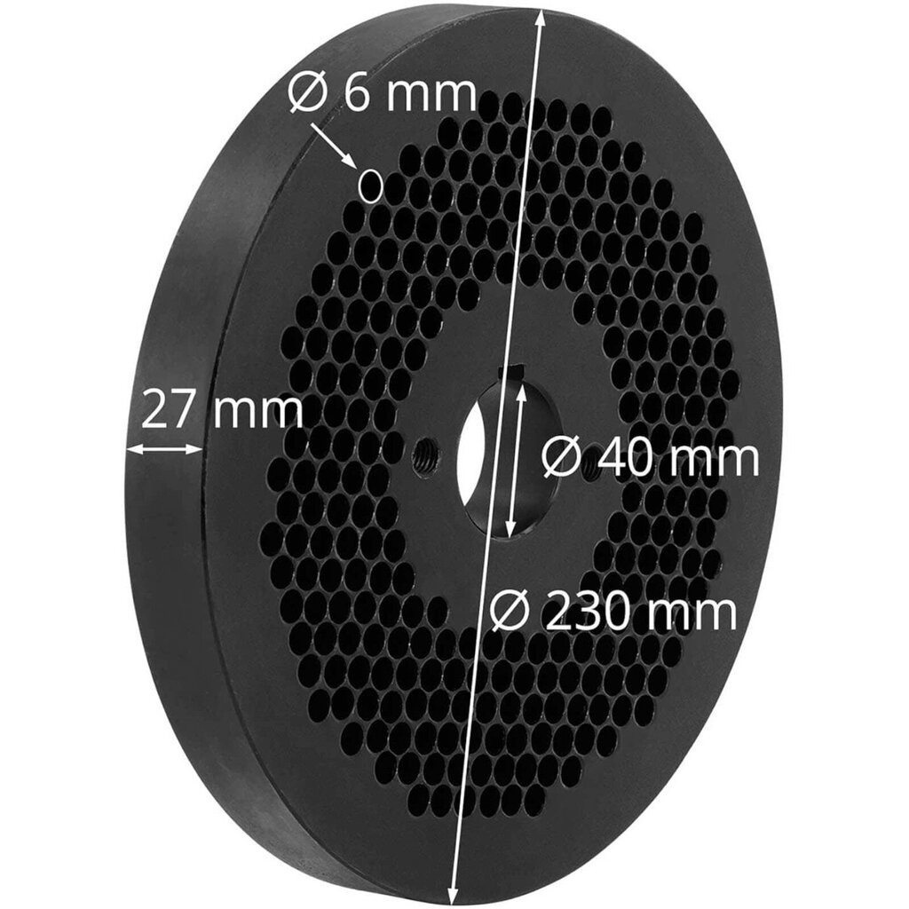 WIE-PM-3000 graanuliveski graanulite kurnamaatriks, dia. 230 mm x 25 mm augud 6 mm цена и информация | Küttekatlad | kaup24.ee