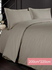 Premium Stripe beež satiinpuuvill, 4-osaline voodipesukomplekt, Karna Home Hotel Line, 200x220 hind ja info | Voodipesu | kaup24.ee