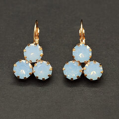 Naiste kõrvarõngad DiamondSky „Crystal Lady II (Air Blue Opal)“ koos Swarovski kristallidega hind ja info | Kõrvarõngad | kaup24.ee