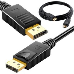 Видеокабель Fusion DisplayPort - DisplayPort v1.4 | 8K | 4K | 2K | 1,5M черный цена и информация | Кабели и провода | kaup24.ee